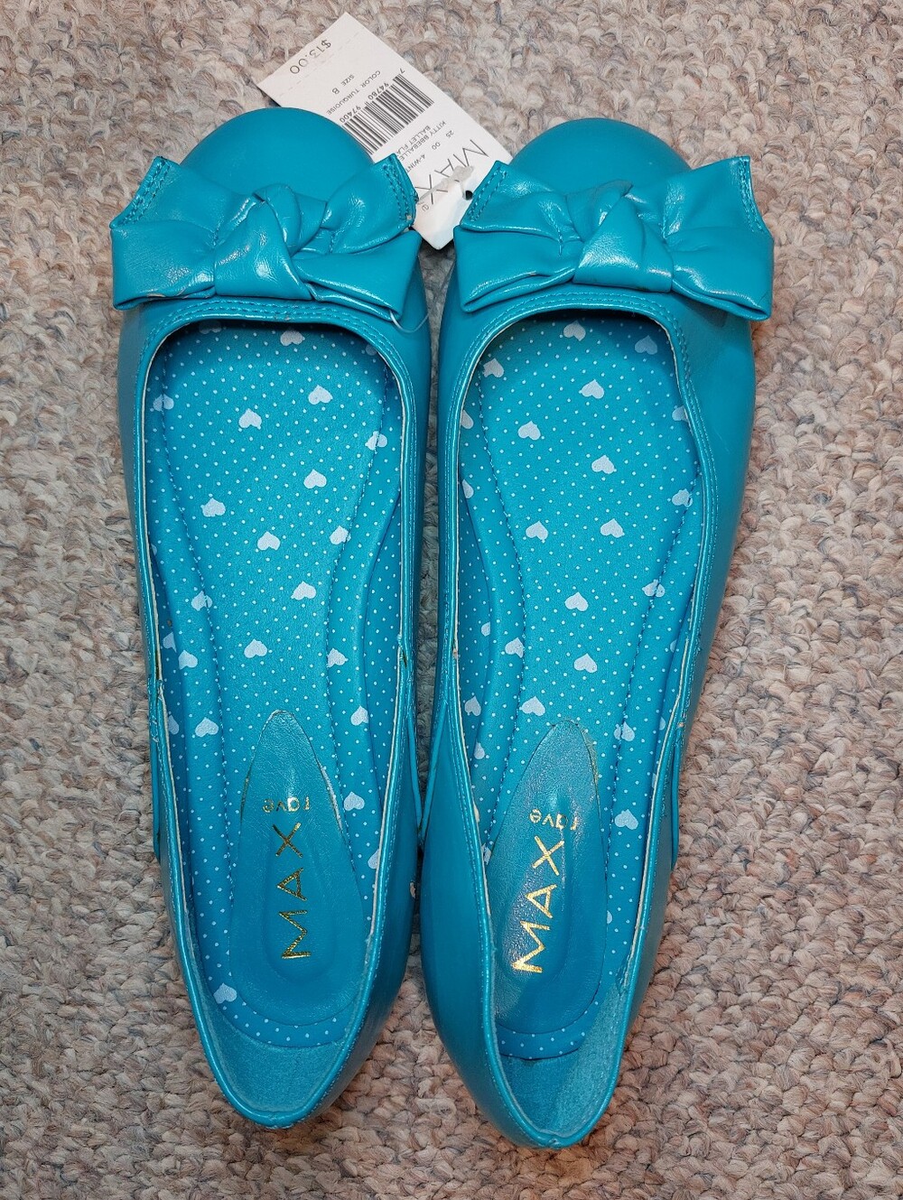 Turquiose Ballet Flats With Bows